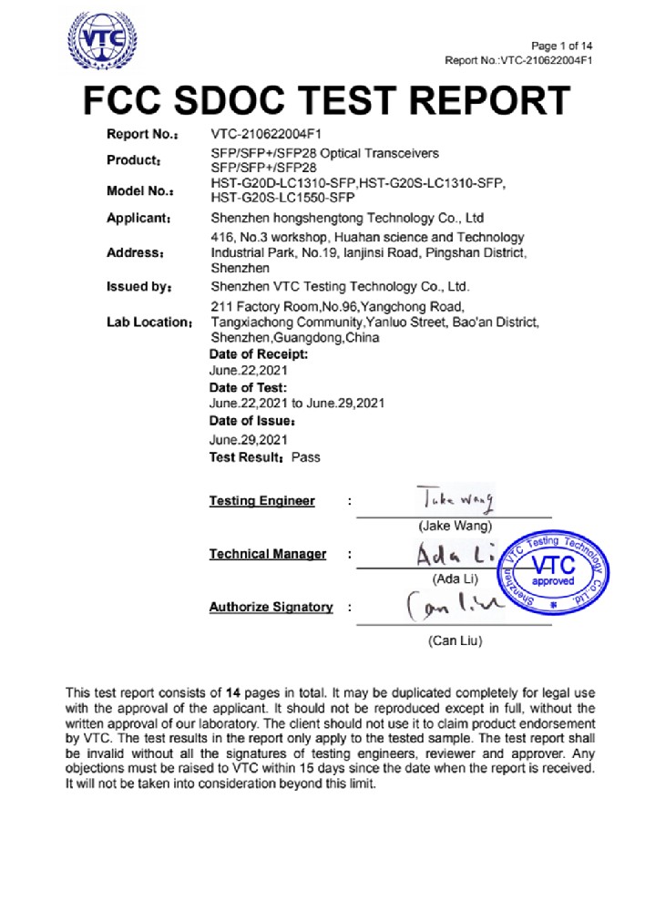 VTC-210622004F1 FCC Repor